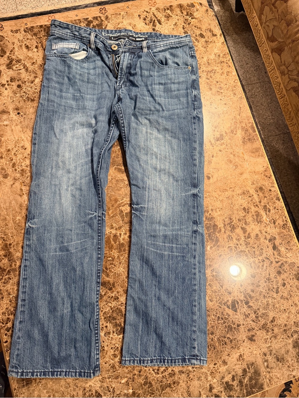 Men's Buffalo Blue Washed Straight-Leg Jeans